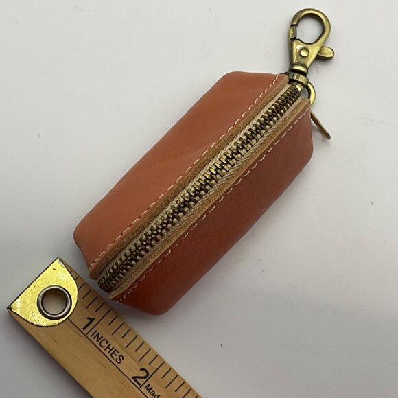 Portland Leather Goods Taco Brown Leather Keychain Coin Pouch Bag Charm - Picture 4 of 9